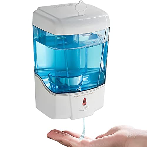 Image of interhasa! Hand Sanitizer Dispenser Wall Mounted Automatic Commercial Liquid Soap Dispenser Liquid/Gel Touchless Hand Soap Sanitizer Dispenser for kitchen bathroom 600ml/20oz White