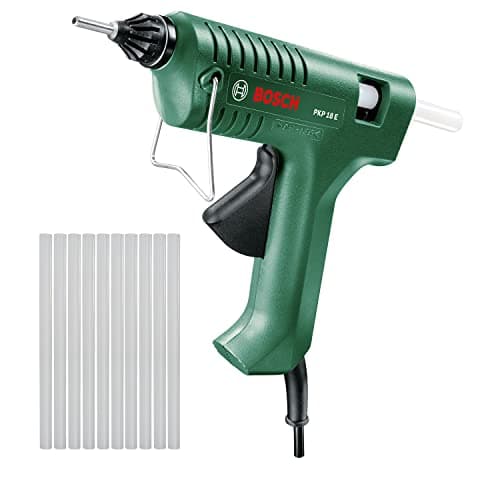 Image of Bosch Home and Garden Glue Gun PKP 18 E (1 x Extra-Length Nozzle, Glue Stick, 240 V),Package May Vary & Bosch 2609255800 Glue Stick - Transparent