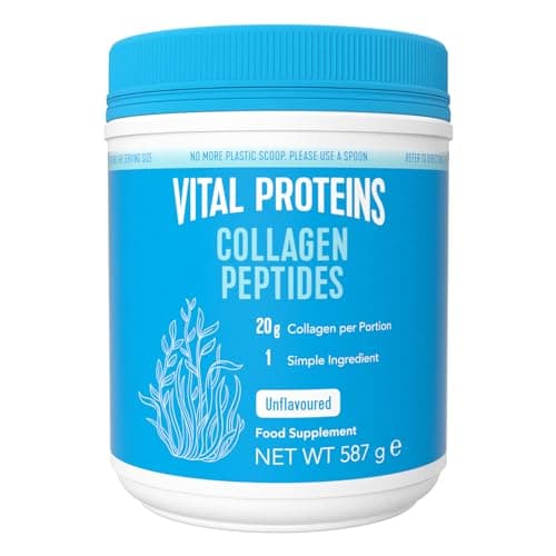 Image of Vital Proteins Collagen Peptides Powder Supplement (Type I, III), Unflavoured Hydrolyzed Collagen-Hair, Skin, Nail Support Supplement, Paleo, Gluten Free, Non-GMO, 20g per Serving 587g Canister, 1Pack