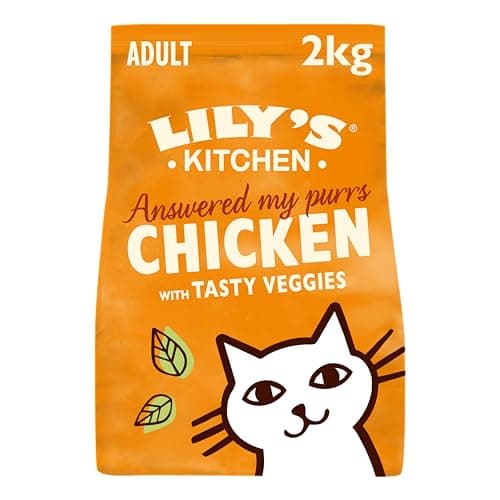 Image of Lily's Kitchen Made with Natural Ingredients Adult Dry Cat Food Bag Chicken with Veggies Grain-Free Recipe 2kg