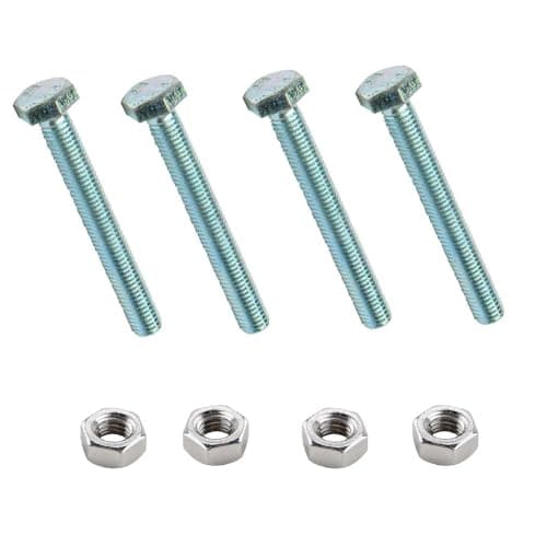 Image of Merriway BH02766 (4 Pcs) Steel Hex Head Bolts with Nuts M8 x 50mm Bright Zinc Plated - Pack of 4 Pieces