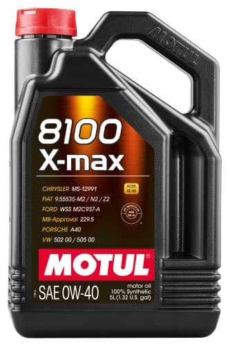 Image of MOTUL 104533 | MOTUL 8100 X-max 100% Synthetic Full SAPS Engine Oil for Petrol & Diesel Vehicles | Viscosity SAE J 300, 0W-40 | 5 Litres