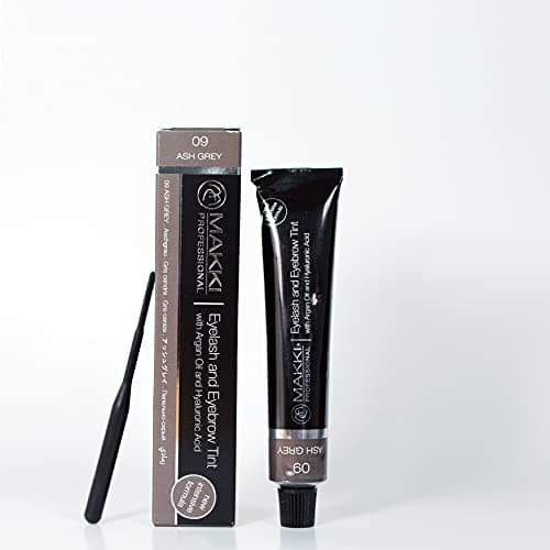 Image of 09 Ash Grey Makki Professional Intensive Eyelash and eyebrow tint dye with argan oil & hualuronic acid 22ml
