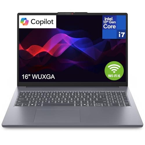 Image of Lenovo ideaPad 16" Laptop Computer for Student Home Study with Lifetime Office 365, Intel i7-13620H, 16GB RAM, 1TB SSD, Fast Charge and Long Battery Life, Windows 11 Home, Grey