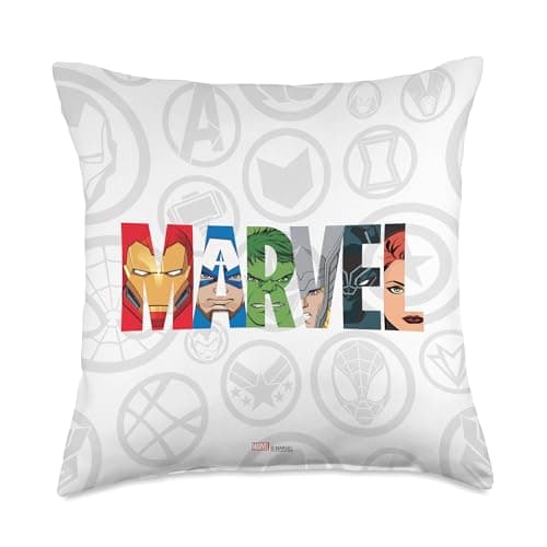 Image of Marvel Avengers Super Heroes Comic Book Throw Pillow, 18x18, Multicolor