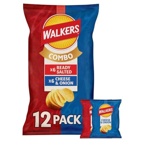 Image of Walkers Crisps Multiple Flavours (Walkers Ready Salted & Cheese & Onion Multipack Crisps 12x25g)