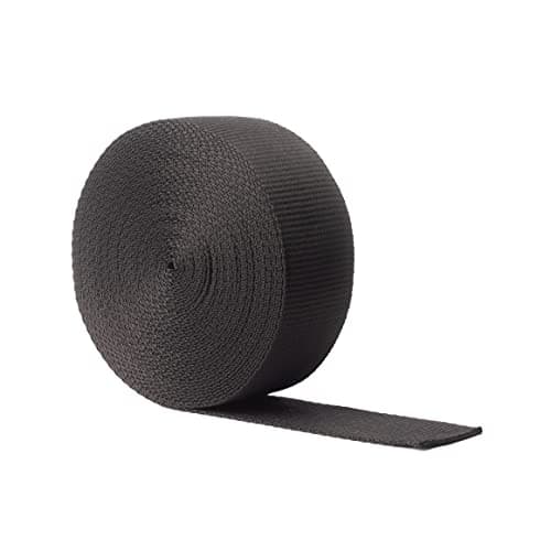 Image of Realm Heavy Duty Polypropylene Webbing Strap Tape for Backpacks, Rucksack, Luggage/Cargo Strapping, Luggage - 5 Metres (Black, 50mm)