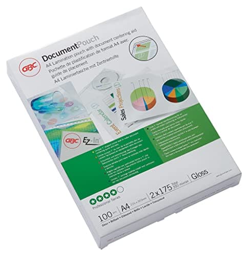 Image of GBC 3200724 A4 2 x 175 Micron Gloss Laminating Pouches, Pack of 100