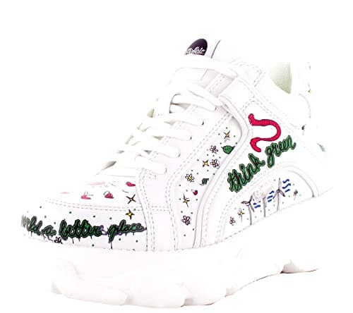 Image of Buffalo Cld Corin - Trainers Low - Vegan Nappa - Graffiti Faux Leather 41 EU, White, 5 UK