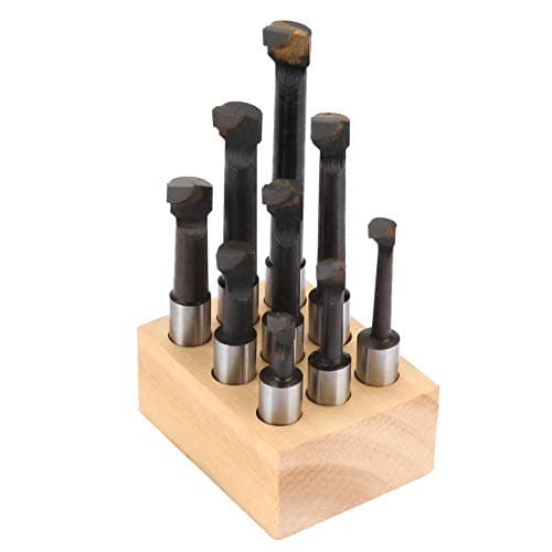 Image of Yanmis 3/8" Boring Bar Set, 9pcs Round Shank Boring Bar Set Lathe Tools Used on Boring Machine, Lathe or Milling Machine