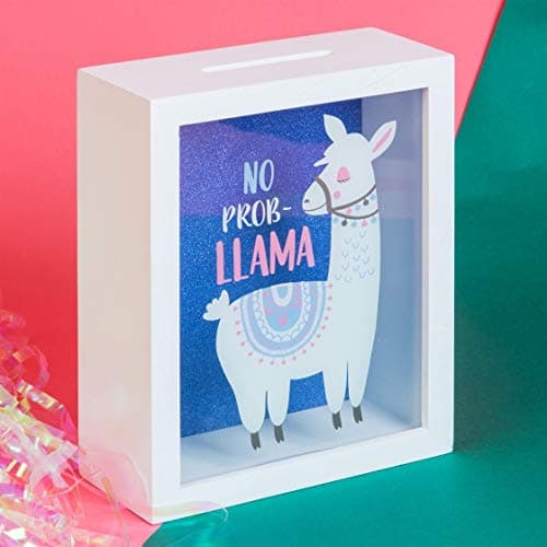 Image of Llama No Prob Llama Purple Glitter Fund Money Box Bank