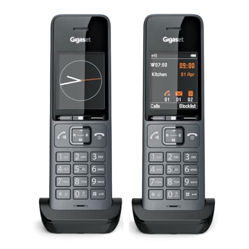 Image of Gigaset Comfort 520HX Duo - 2 DECT Phones with Charging Tray - Compatible with Fritzbox, Wireless Phone for Router and DECT Base, Titanium Black [Compatible with DE, IT, FR, NL, BE, Which
