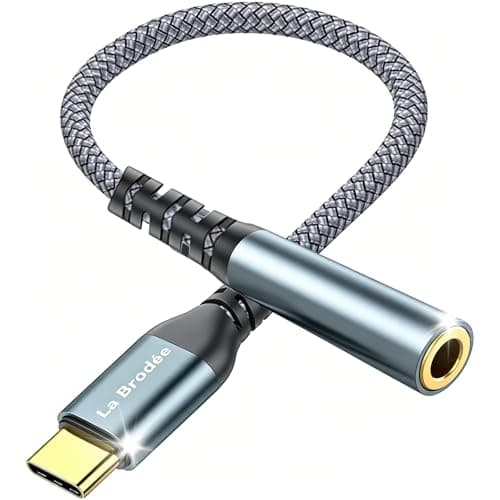 Image of La Brodée USB C to 3.5mm Jack, Mini Type C to 3.5mm Jack Headphone Aux Digital Audio Earphone Adapter Compatible with Samsung Galaxy Pixel, iPhone, i Pad Pro, HUAWEI, Xiaom & More(USBC to Aux 1 Pack)