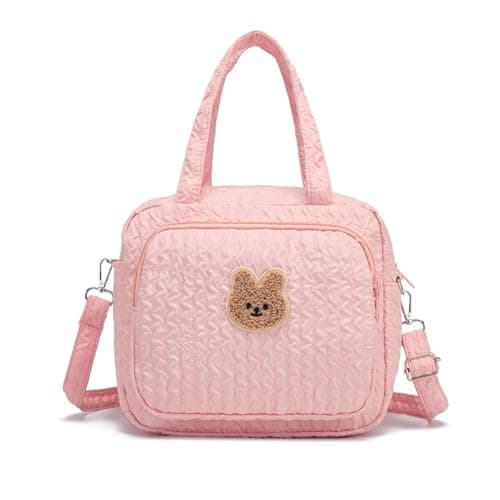 Image of Aisawate Baby Changing Bag - Lightweight Baby Nappy Changing Bags, Cute Mommy Diaper Tote with Zipper & Adjustable Strap Travel Bag for Mums, Pram (Pink)