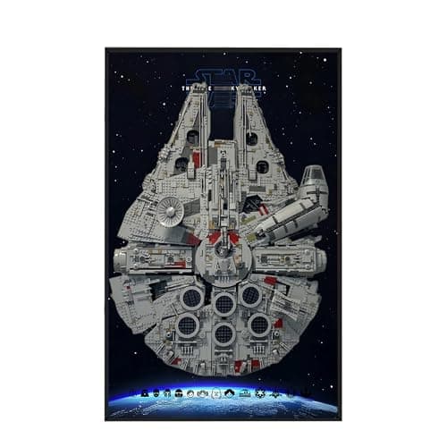 Image of Display Wallboard for Lego 75192 Ultimate Millennium Falcon - Wall Mount Display Stand Art Wall Mount Frame for Racing Car Building Set, for Car Enthusiasts - 50 x 80 CM (75192C)