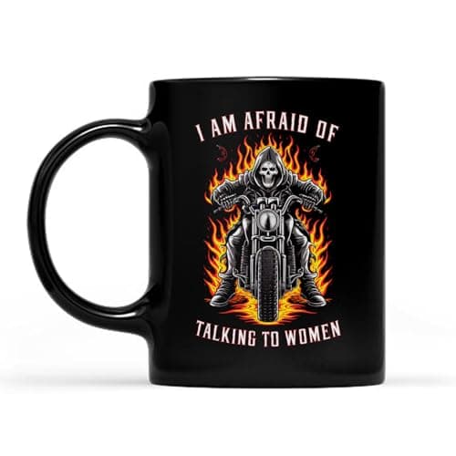 Image of Coffee Mugs 330Ml, Skeleton I Am Afraid of Talking to Women Cringe Skeleton Personalised Coffee Cups Novelty Porcelain Mug for Friend Men Tea