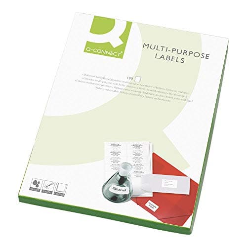Image of Q-Connect Multipurpose Labels 139x99mm 4 Per Sheet White (Pack of 400) 9670055