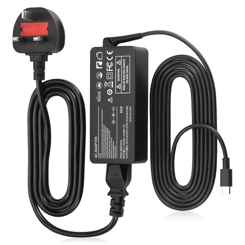 Image of JIZZU USB C 65W Lenovo Laptop Charger, Power Adapter Compatible with Lenovo Yoga ThinkPad T14 T15 T480 T480s Chromebook C330 S330 100e 300e, Acer Dell Chromebook Type C Power Supply Adapter