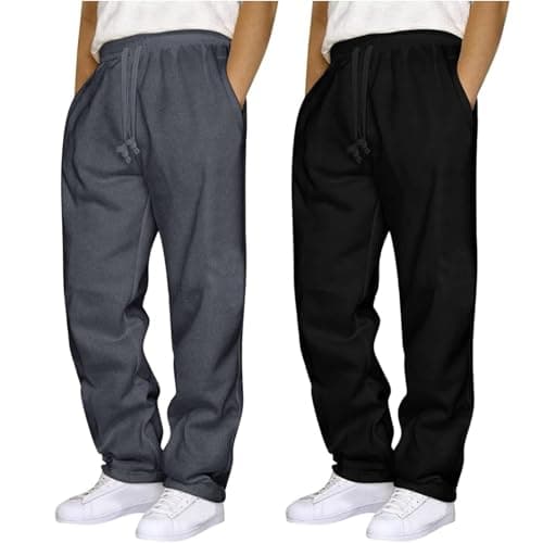 Image of Sweatpants Mens Pants for Men Mens Trousers 27 Inside Leg Men's Suit Trousers Lightweight Fleece Men's Lounge Pants Lightweight Plus Size