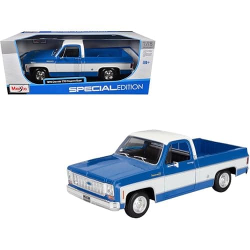 Image of 1974 Chevrolet C10 Cheyenne Super Maisto 1:18 Scale Die-Cast Pickup – Opening Hood, Doors & Tailgate – Detailed Engine, Chassis & Interior – Premium Collectible Model