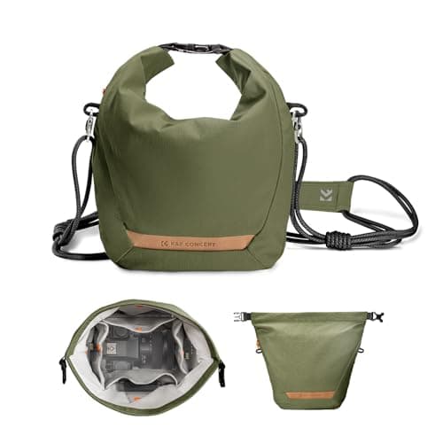 Image of K&F CONCEPT Camera Sling Bag Small Camera Compact Case, Lightweight Soft Camera Pouch Handbag for Urban Street Photography (Green)