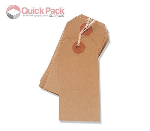 Image of 1000 Pack - 82 x 41mm Brown Buff Strung Tags 977297