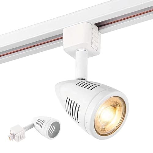 Image of Bullett Multi Directional Bullet Design Gloss White Finish Mains Track GU10 LED Compatible Adjustable Spotlight Track Head Lighting