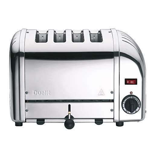 Image of Dualit Toaster Classic Vario 4 Slice Toaster - UK Made Stainless Steel Toaster - Exclusive ProHeat® Elements - Individual Slots, Defrost, Mechanical Timer - Chrome