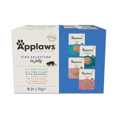 Image of Applaws Natural Wet Cat Food, Pouch Multipack Fish Selection in Jelly, 70 g (24 x 70 g Pouches)