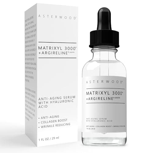 Image of MATRIXYL 3000 + ARGIRELINE Peptide 1 oz Serum + Organic Hyaluronic Acid - Wrinkle/Aging Fighting - Powerful Line Remover Collagen Booster ASTERWOOD NATURALS Liquid Face Lift in a Bottle