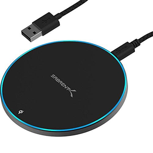 Image of Sabrent 10W qi Wireless Fast Charger Charging Pad, Universally Compatible with All qi Enabled Phones [AC Adapter Not Included] Black (WL-QIFC)