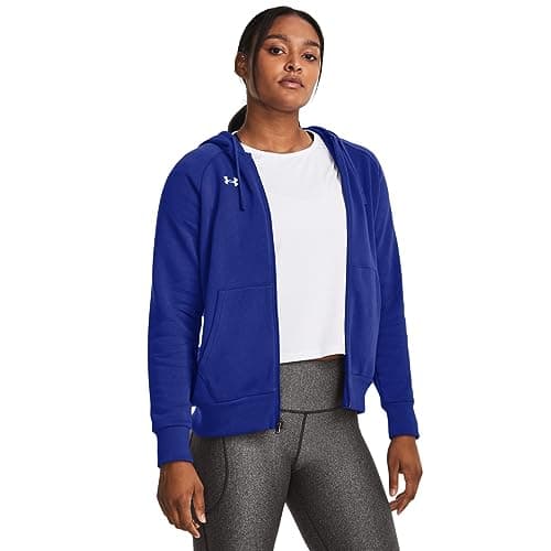 Image of Under Armour Women's Rival Fleece Full Zip Hoodie, (400) Royal/White, L