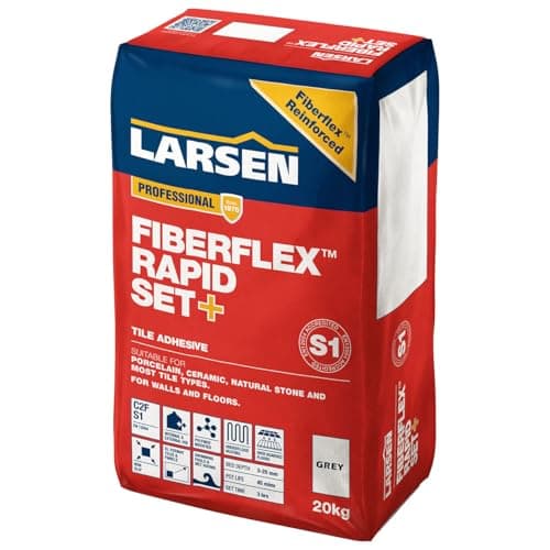 Image of Rapid Set Flexible Tile Adhesive 20kg - S1 Rated Cement-Based Indoor & Outdoor Floor & Wall Use Large Format & Mosaic Compatible - Grey