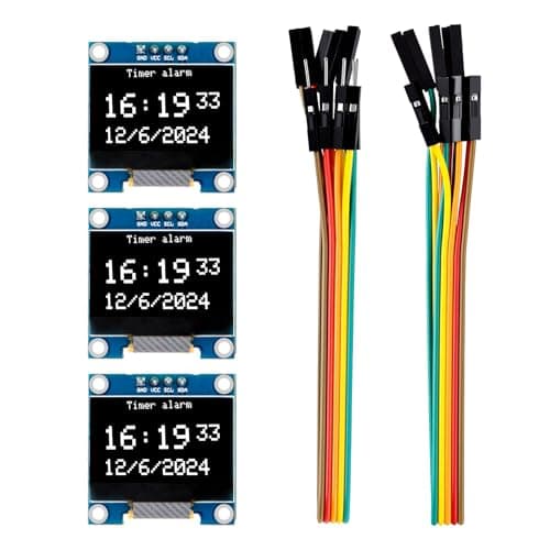 Image of ELEGOO OLED Display Screen Module 0.96 Inch 3 PCS, 128x64 White Driver I2C Compact Self-Luminous Mini Screens for Arduino, Raspberry Pi, PICO.51 MCU, STM32, ESP32