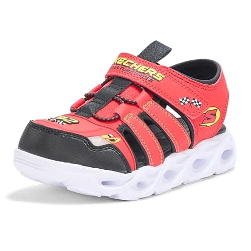 Image of Skechers Thermo Splash Kids Red Light Up Sandal - Size 11.5 - Red