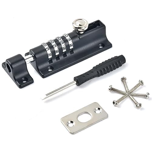 Image of Combination Bolt Locks Combination Locking Bolt 4 Digit Sliding Lockable Padbolt 120mm Combi Bolt Door Lock Code Garden Gate Locks for Wooden Gates, Door Latch Lock for Home Gate Shed Garage