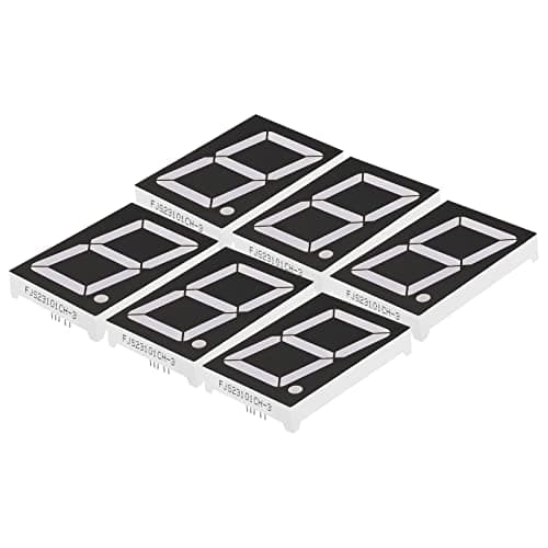 Image of PATIKIL LED Display Digital Tube, 6 Pack 7 Segment 10 Pin 1 Bit 1.9"x2.7"x0.5" Common Cathode 5.4V LED Display Module for Electronic Driver Board, Red