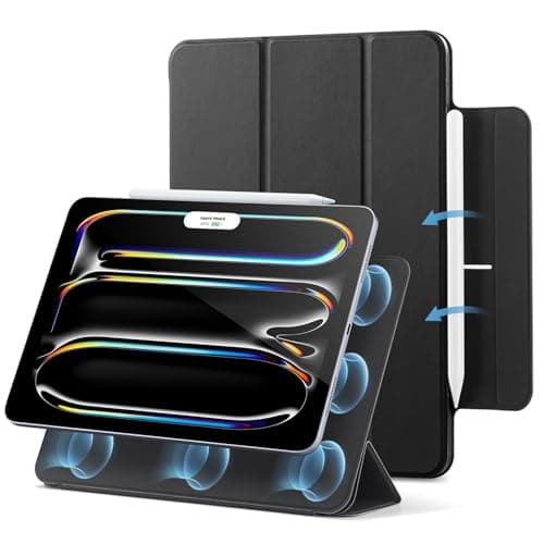 Image of ESR for iPad Pro 13 inch Case M5/M4 (2025/2024), Powerful Magnetic Attachment, Slim Trifold Stand, Supports Pencil Pro and Pencil (USB-C), Auto Wake/Sleep, Durable Protection, Rebound Series, Black