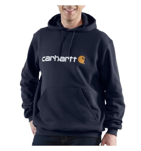 Image of Carhartt Men's Loose Fit Midweight Logo Graphic Sweatshirt, New Navy, M