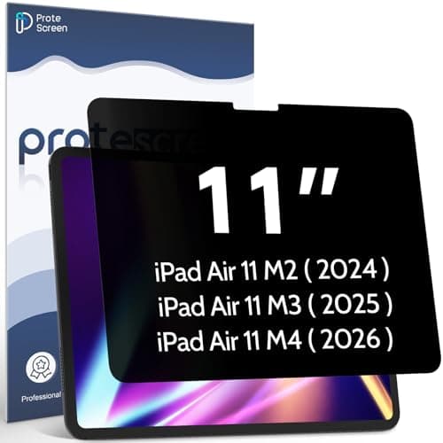 Image of Protescreen Privacy Screen Protector for iPad iPad Air 6/7/8. Gen 11 Inch (2024-2026, M2 M3 M4), Detachable Anti-Glare Blue Light Privacy Screen Filter, Reusable Anti Spy Screen Film