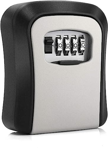 Image of CROING Key Safe Wall Mounted,Key Lock Box with Combination Lock, 4-Digit Code, Black and Grey