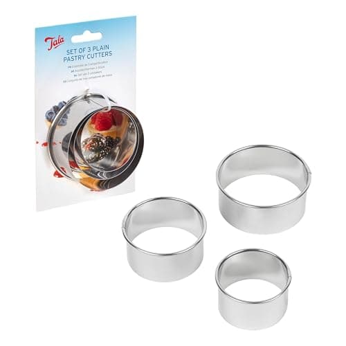 Image of Tala Stainless Steel Pastry Cutters Set of 3, Durable Round Cookie & Biscuit Cutters in Small, Medium & Large Sizes, Ideal for Pastry, Dough, Sugarpaste & Baking, Premium Quality Kitchen Baking Tools