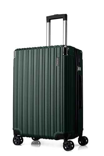 Image of FLIEE Medium Suitcase Hard Shell|TSA 3 Digit Combination Lock |Lightweight Suitcase |4 Dual Spinner Wheels| Aluminum Telescopic Handle | Medium 24" Hold Check in Luggage (Green, Medium 24")