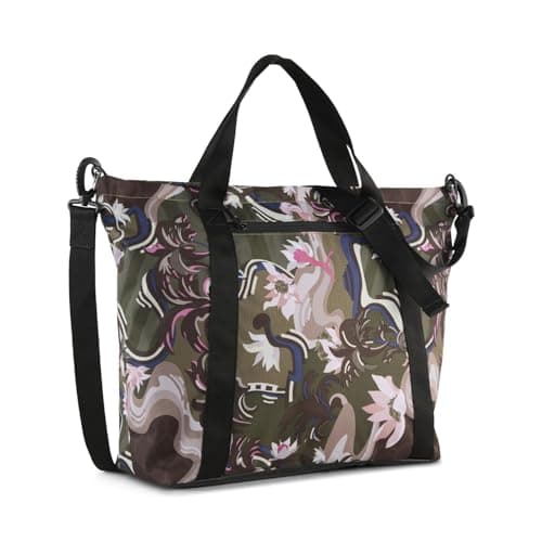 Image of PUMA shopper bag cross body bag AT ESS Shopper Loden Green - Rosy Outlook - Concept 2 olive