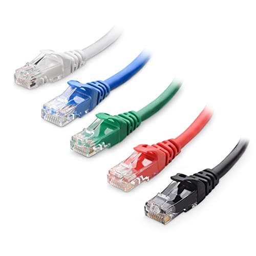 Image of Cable Matters 5-Color Combo 10Gbps Snagless Cat6 Ethernet Cable (Cat6 Cable/Cat 6 Cable) 0.3m