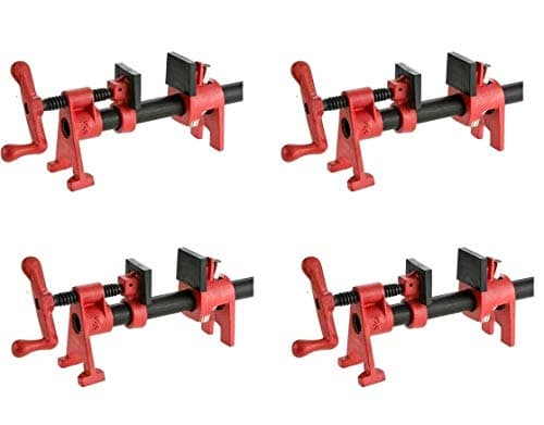 Image of Bessey BPC-H34 3/4-Inch H Style Pipe Clamp, red (Pack of 4)