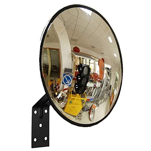 Image of Traffic Curved Convex Wide Angle Mirror, 30 cm / 12", Unbreakable for Road Safety Shop Security with Adjustable Wall Fixing Bracket