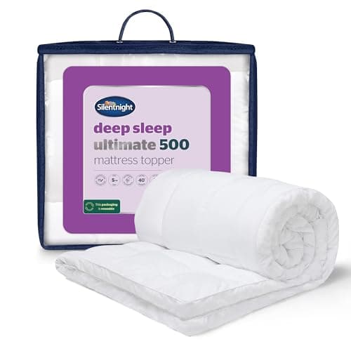 Image of Silentnight Ultimate Deep Sleep Mattress Topper - 5cm Thick Luxury Quilted Soft Bed Pad - Box-Stitched Edge & Fibadown™ Fibres - Hypoallergenic and Machine Washable - Small Double