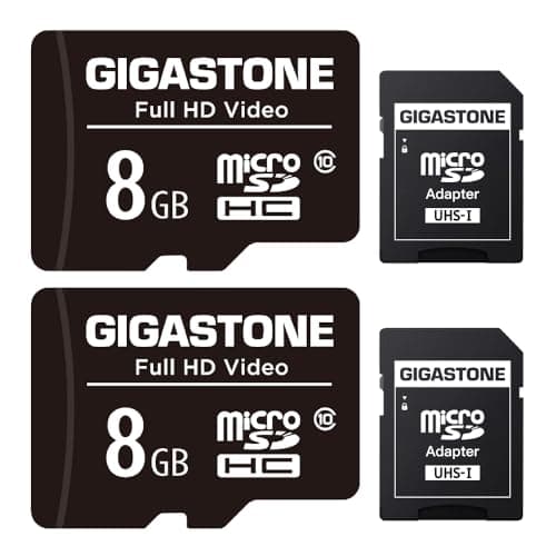 Image of GIGASTONE 8GB 2-Pack Micro SD Card, FHD Video, Surveillance Security Cam Action Camera Drone Professional, 80MB/s Micro SDXC UHS-I U1 Class 10