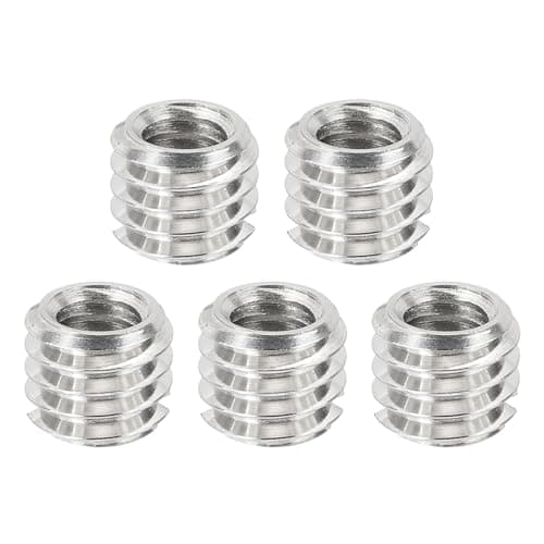 Image of PATIKIL 1/4" Female to 3/8" Male Convert Screws Adapters, 5 Pcs Tripod Thread Adapter Mount for Camera Monopod Video DSLR SLR Mic Stand, Silver